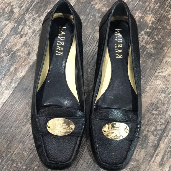 Lauren Ralph Lauren Black & Gold Loafers - Picture 7 of 13